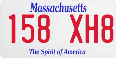 MA license plate 158XH8