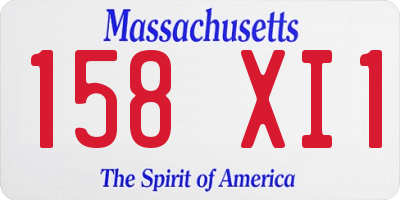 MA license plate 158XI1