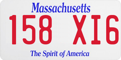 MA license plate 158XI6