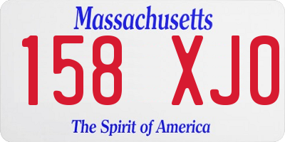 MA license plate 158XJ0