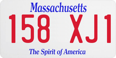 MA license plate 158XJ1