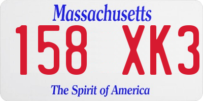 MA license plate 158XK3