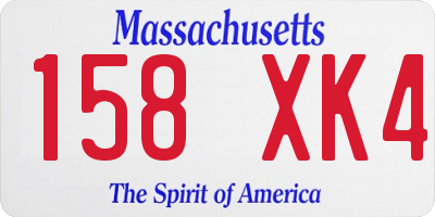 MA license plate 158XK4