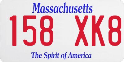 MA license plate 158XK8