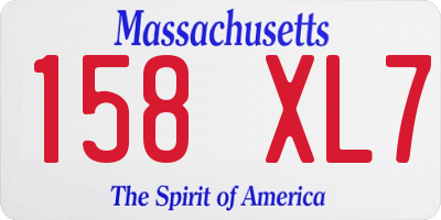 MA license plate 158XL7