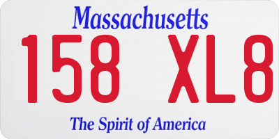 MA license plate 158XL8