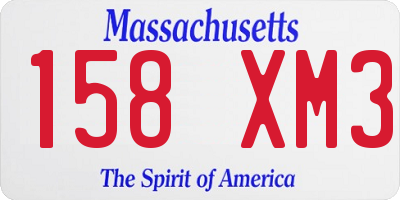 MA license plate 158XM3