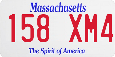 MA license plate 158XM4