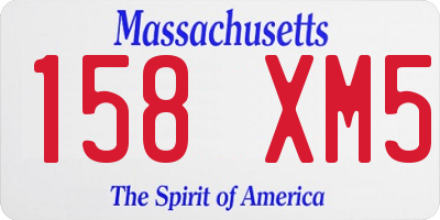 MA license plate 158XM5