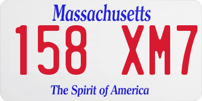 MA license plate 158XM7