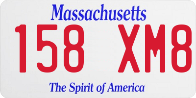 MA license plate 158XM8