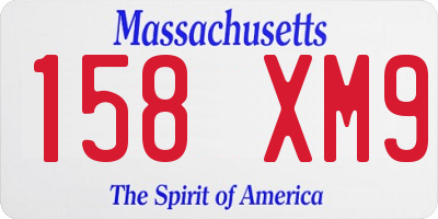 MA license plate 158XM9