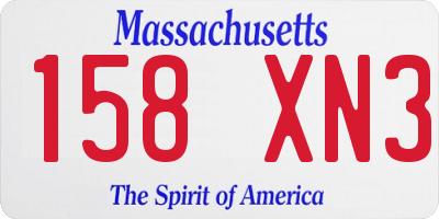 MA license plate 158XN3
