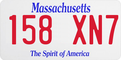 MA license plate 158XN7
