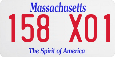 MA license plate 158XO1