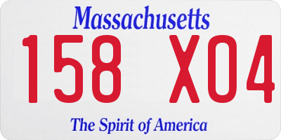 MA license plate 158XO4