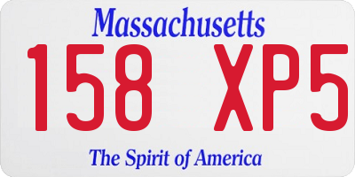 MA license plate 158XP5