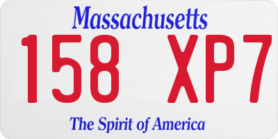 MA license plate 158XP7