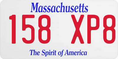 MA license plate 158XP8