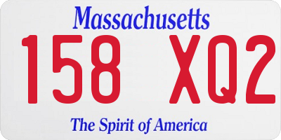 MA license plate 158XQ2