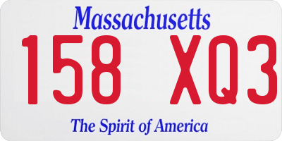 MA license plate 158XQ3