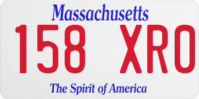 MA license plate 158XR0