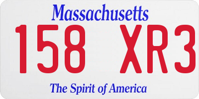 MA license plate 158XR3