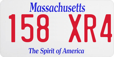 MA license plate 158XR4