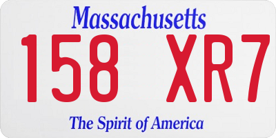 MA license plate 158XR7