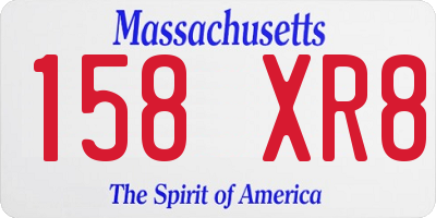 MA license plate 158XR8