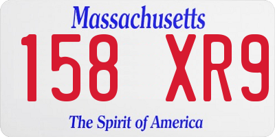 MA license plate 158XR9