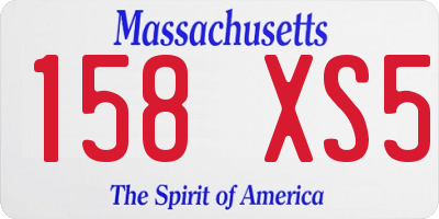MA license plate 158XS5