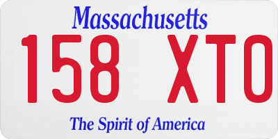 MA license plate 158XT0