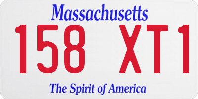 MA license plate 158XT1