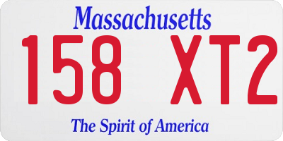 MA license plate 158XT2