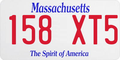 MA license plate 158XT5