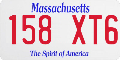 MA license plate 158XT6