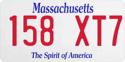 MA license plate 158XT7