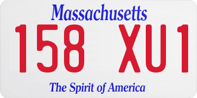 MA license plate 158XU1