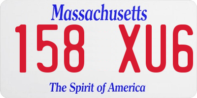 MA license plate 158XU6