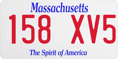 MA license plate 158XV5