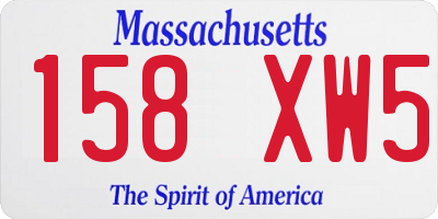 MA license plate 158XW5