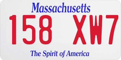 MA license plate 158XW7