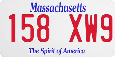 MA license plate 158XW9