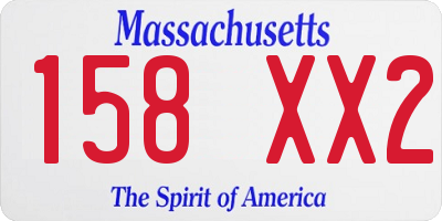 MA license plate 158XX2