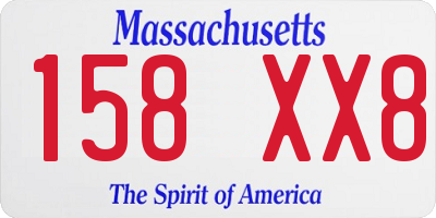 MA license plate 158XX8