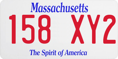 MA license plate 158XY2