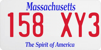 MA license plate 158XY3