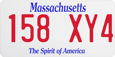 MA license plate 158XY4