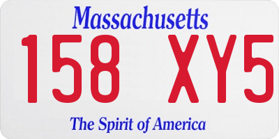 MA license plate 158XY5